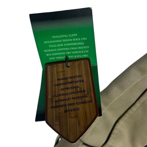 NWT 38x29 Pro Tour Men’s Golf Pants Pleated Khaki Moisture Wicking UV Protection - Picture 7 of 9